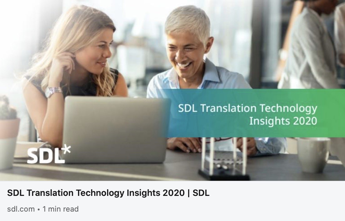 SDL Translation Technology Insights 2020